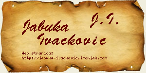 Jabuka Ivačković vizit kartica